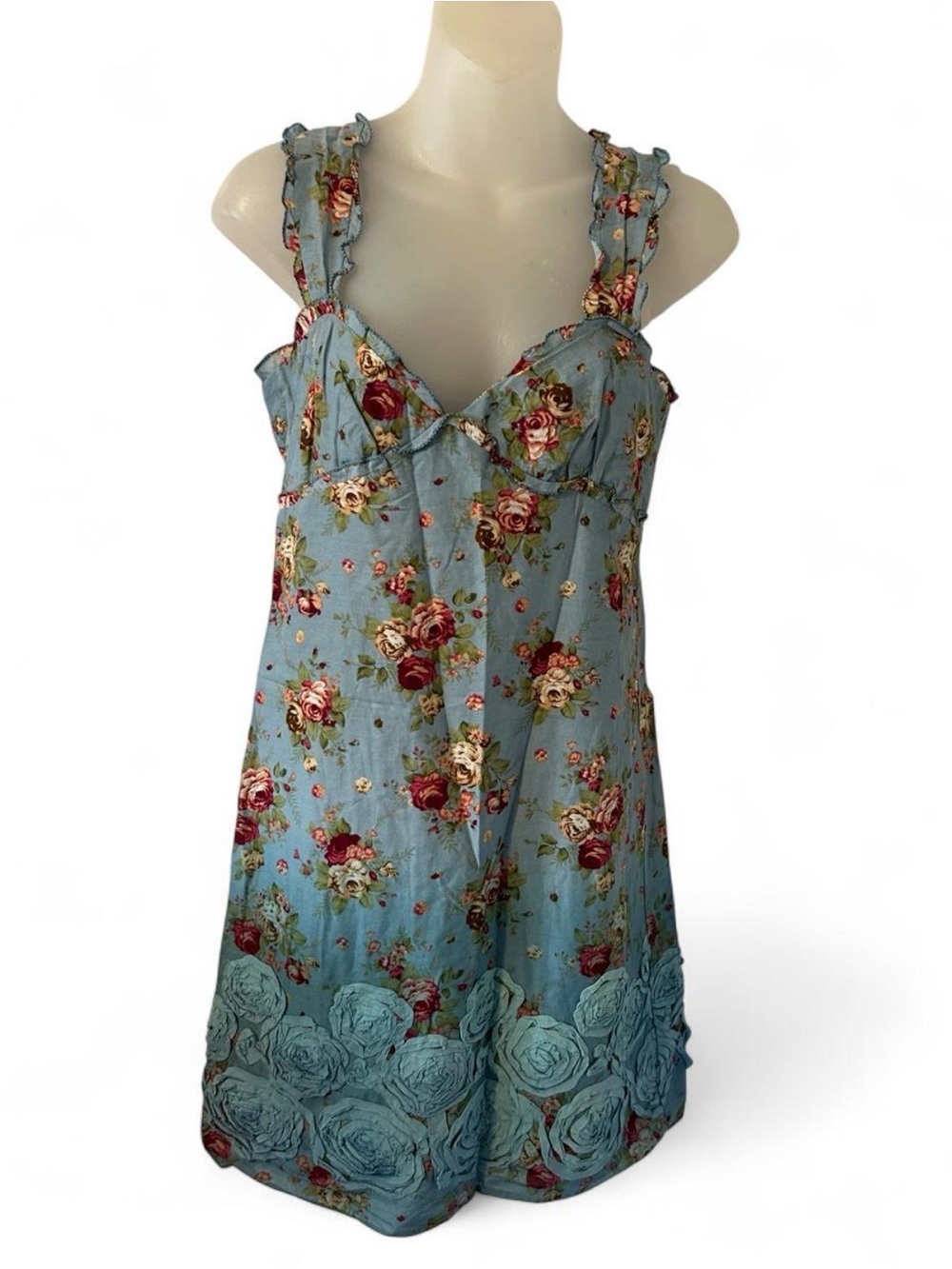 Chelsea & Violet Powder Blue Floral Ruffle Sundress